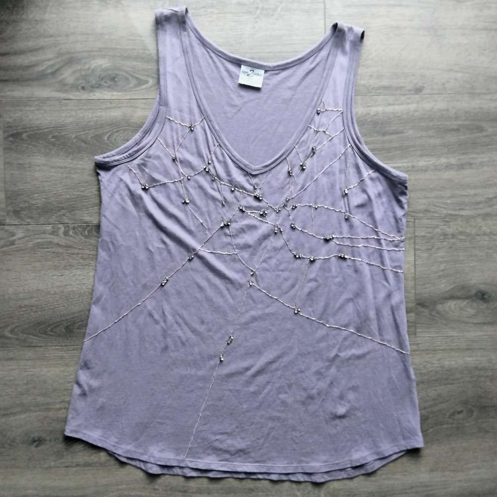 Tees 2 Please Avenue Women’s Size 18/20 Purple Embellished Tank Top Sleeveless